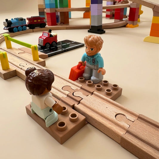 Set Conectori 2x4 - 2xPlacă Duplo Dublă pentru Șine de Lemn