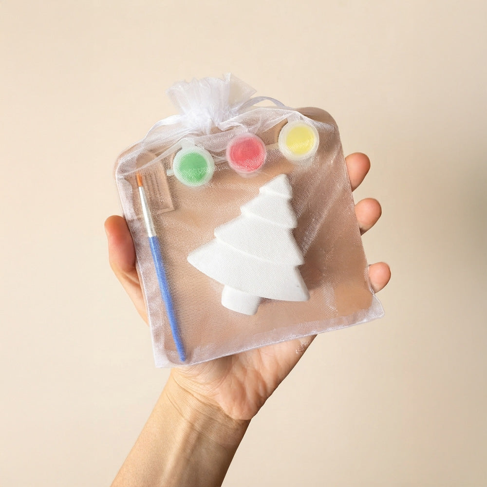Set pictură figurine ipsos | Brad de Crăciun