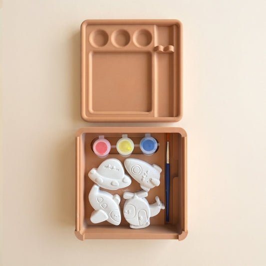 Cutie set pictură figurine ipsos tematică spațiu, zbor - avion, elicopter, rachetă și ozn, activitate creativă pentru petreceri copii print 3D TrainEra