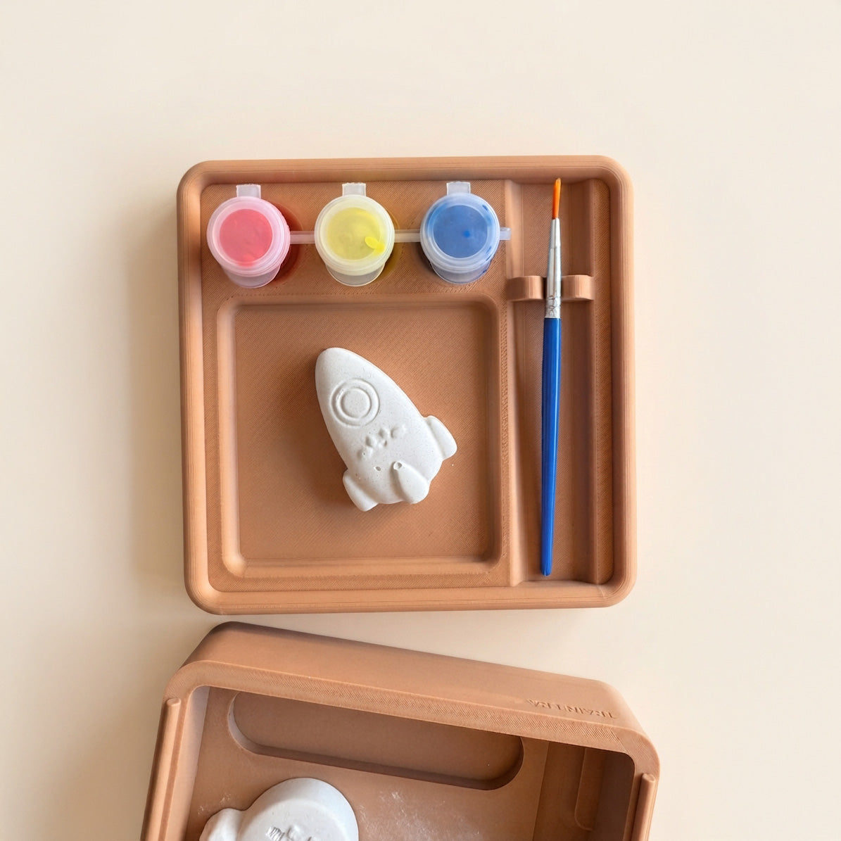Cutie set pictură figurine ipsos tematică spațiu, zbor -  rachetă, activitate creativă copii print 3D TrainEra