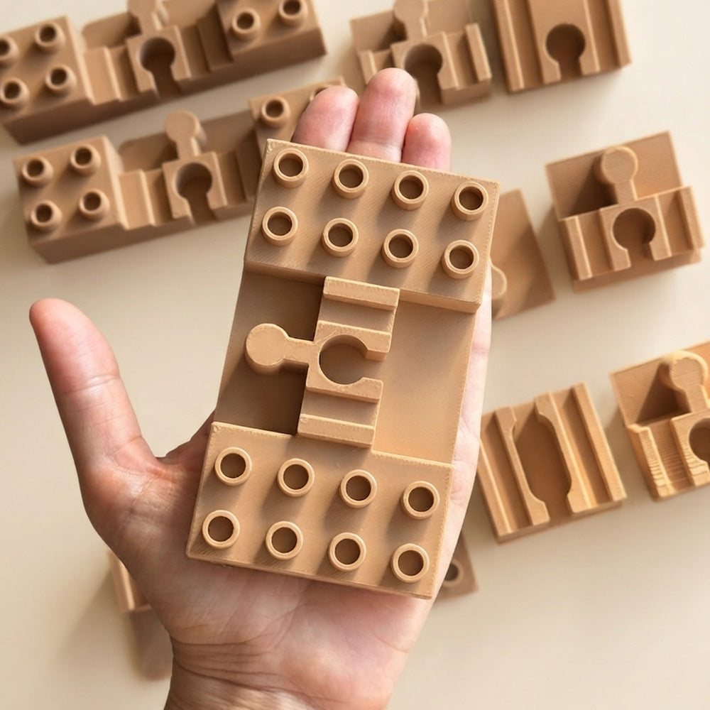 Conector șine de lemn compatibili Lego Duplo print 3D TrainEra