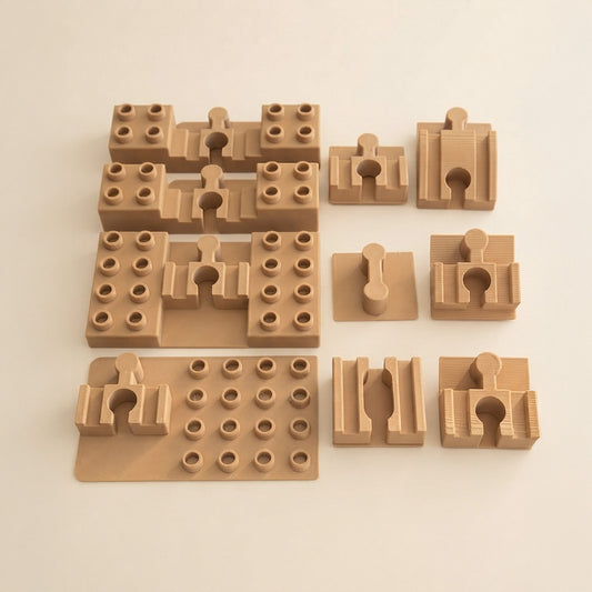 set conector șine de lemn compatibili Lego Duplo print 3D TrainEra