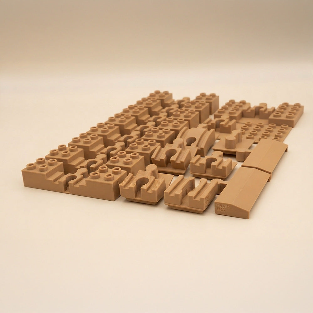 Conectori șine de lemn compatibili Lego Duplo imprimați 3D TrainEra