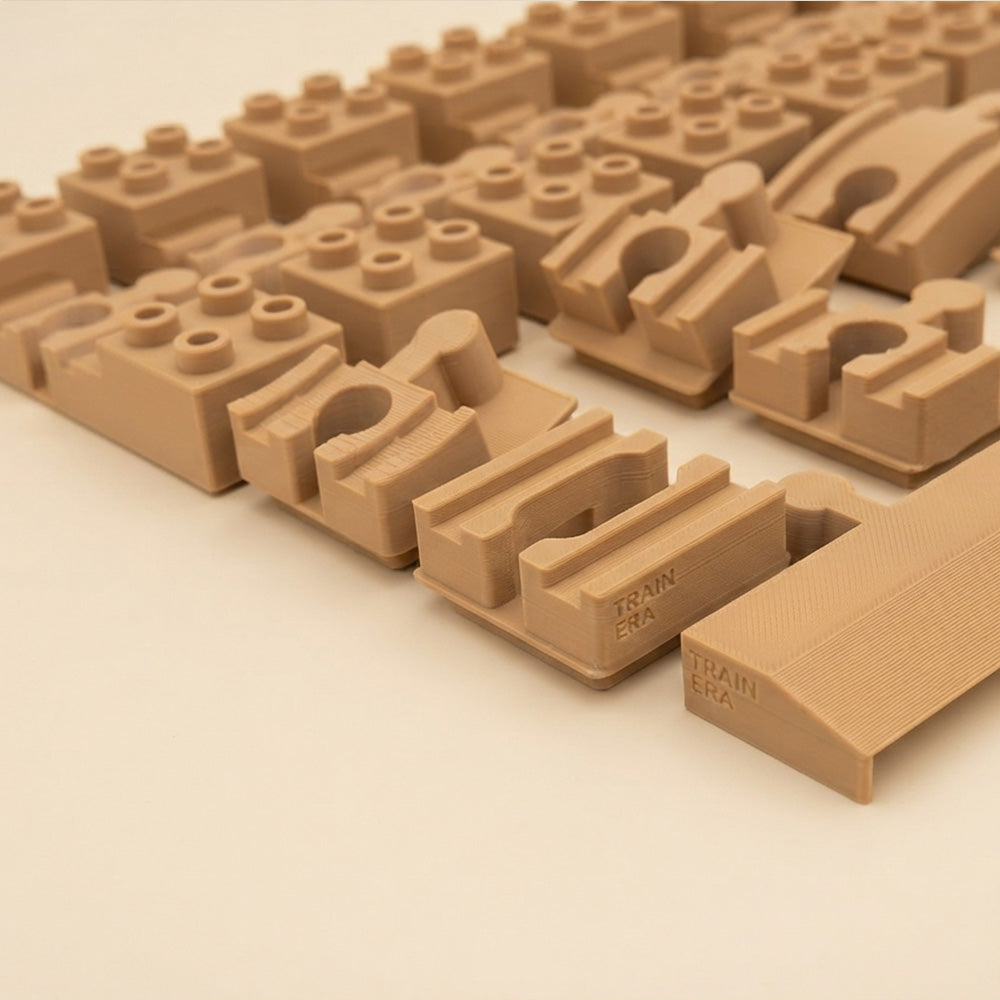 Conectori șine de lemn compatibili Lego Duplo imprimați 3D TrainEra