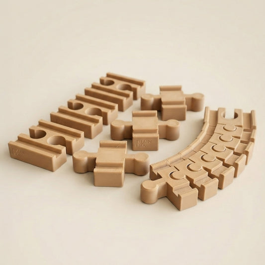 set sine cuple si flexibile compatibile cu șine de lemn print 3D TrainEra